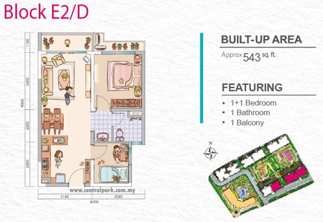 Affordable Apartment for Sale, Central Park @ Damansara Aliff, Johor Bahru. For full details, please visit us at www.CentralPark.com.my